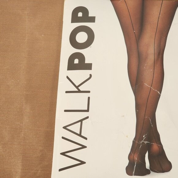 Walk Pop Black 15 Denier Sheer IGA Plus Back Leg Seam Legwear Tights Size 2X - Picture 4 of 16